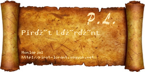 Pirót Lóránt névjegykártya